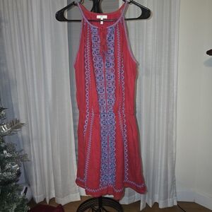 Joie Fuchsia Dress with Lavender Embroidery